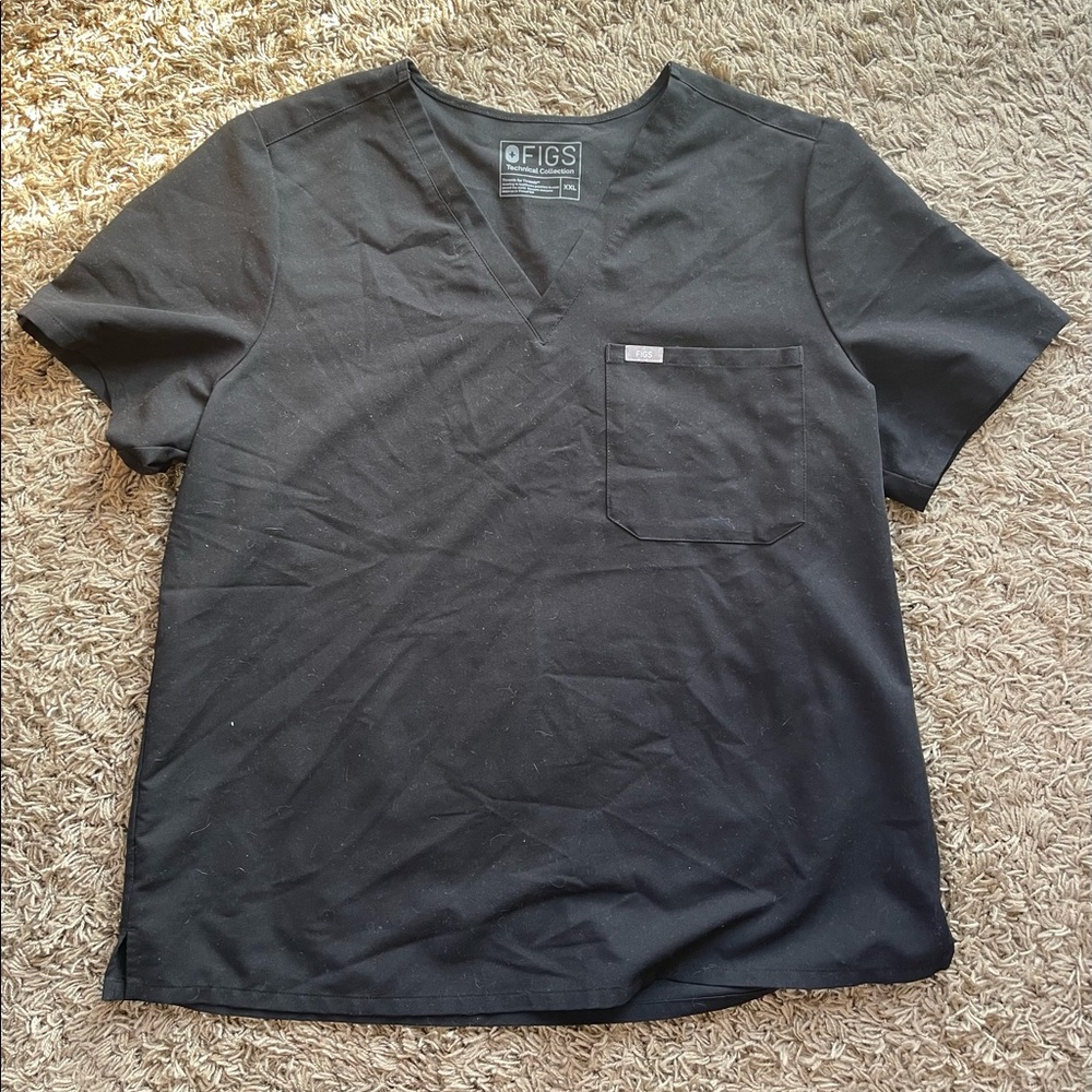 GUC black scrub top